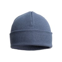 H704-C-DB: Dusty Blue Cotton Beanie Hat (0-12 Months)